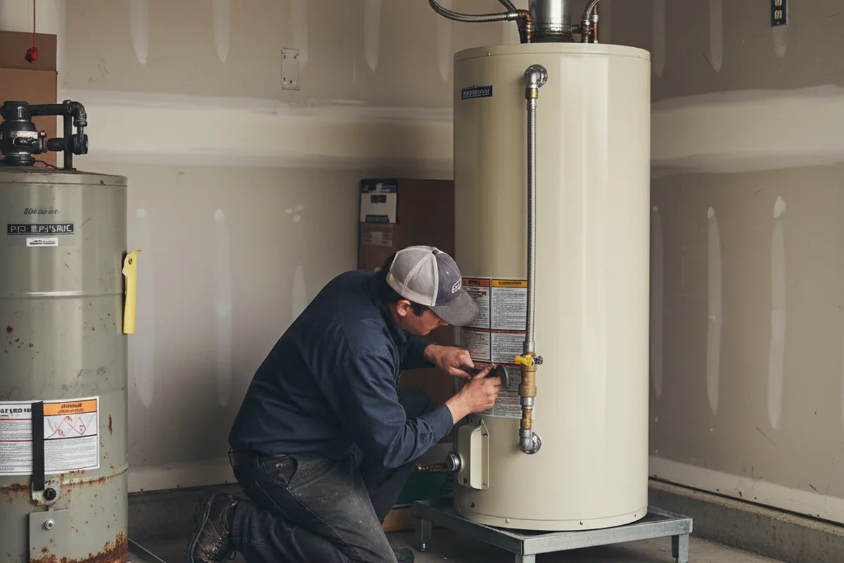 Water heater and shutoff valve replacement in Cayuga